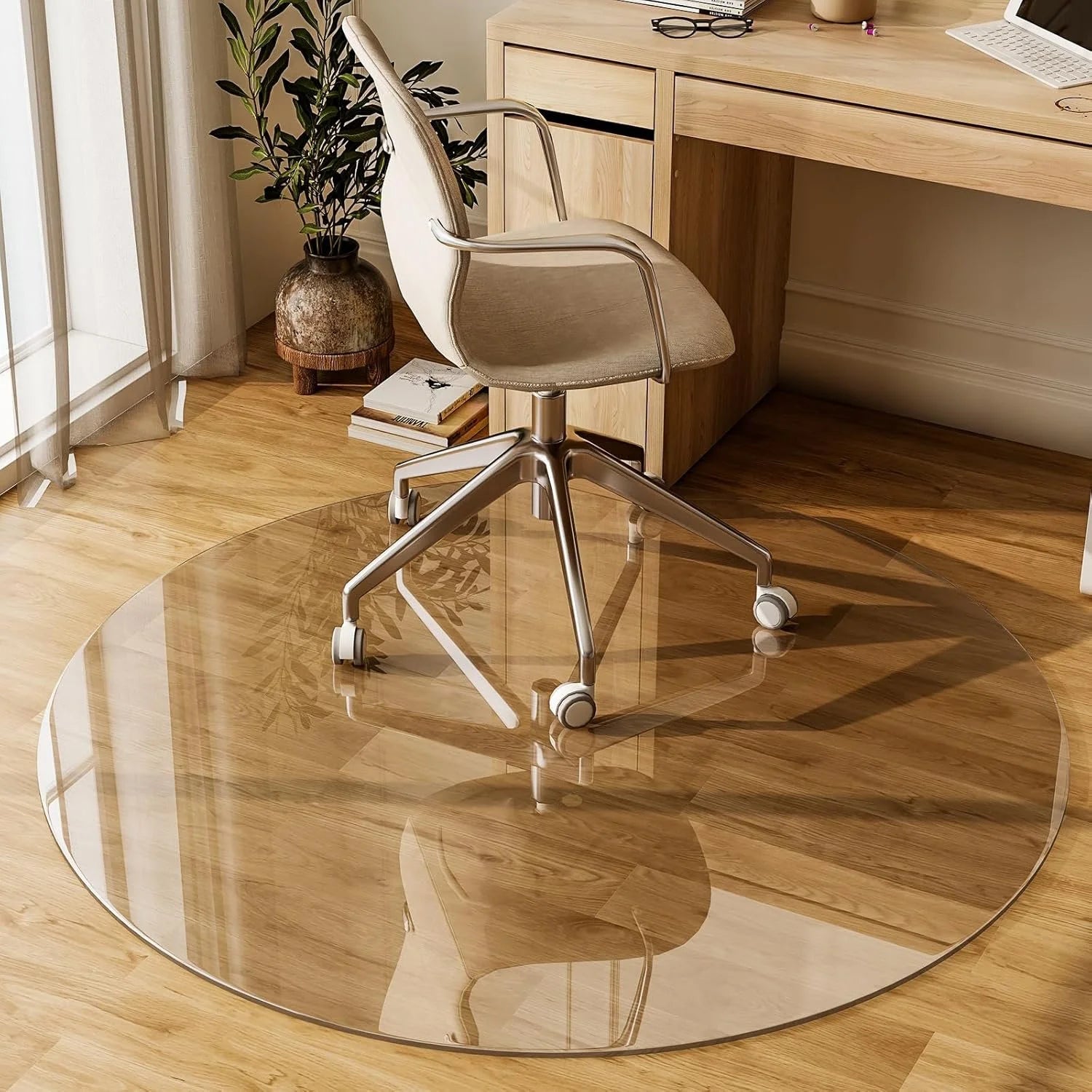 Round Glass Chair Mat