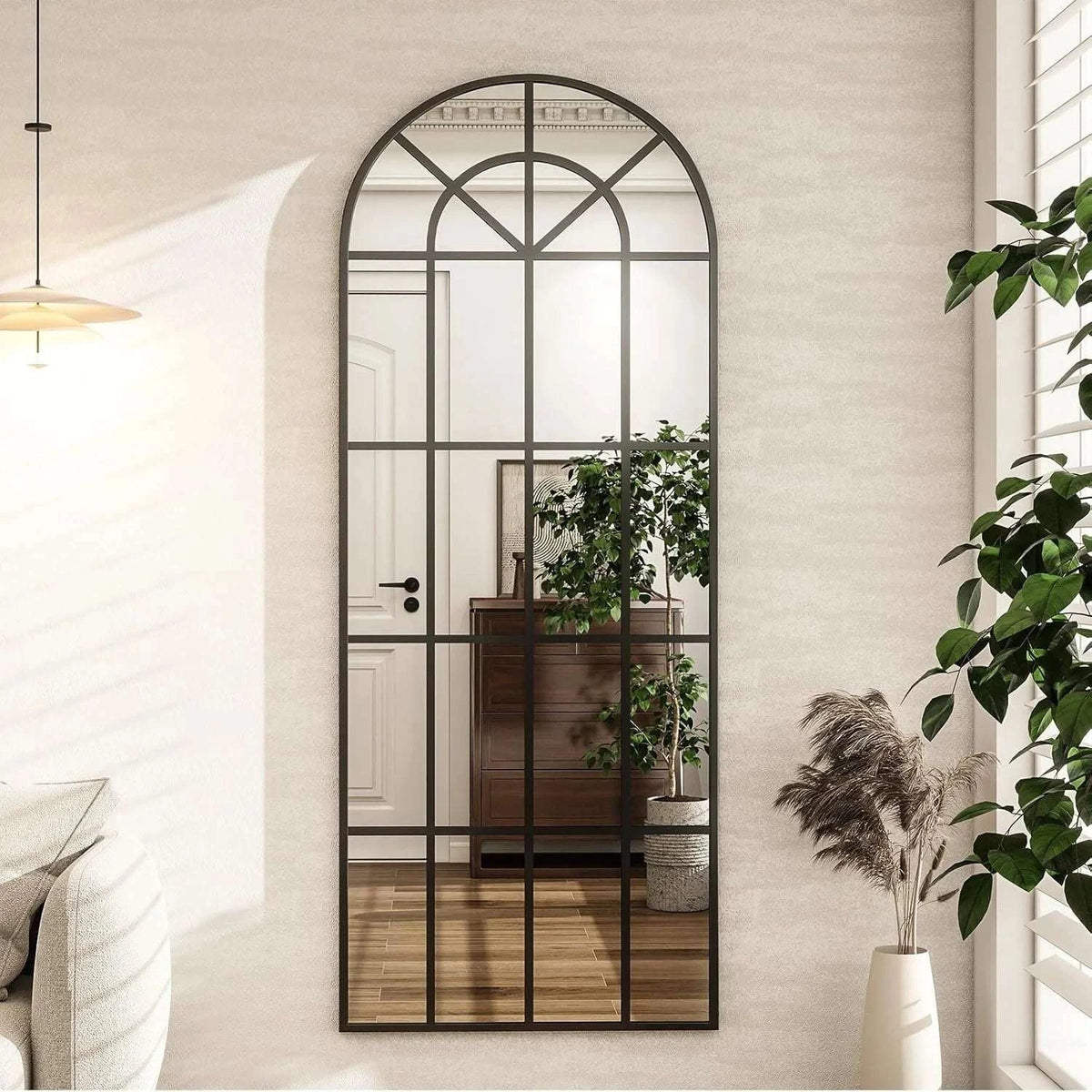 Grid Mirror Design Wholesale Arched Grid Mirror 65x24 - Shatterproof Floor Mirror | Easly